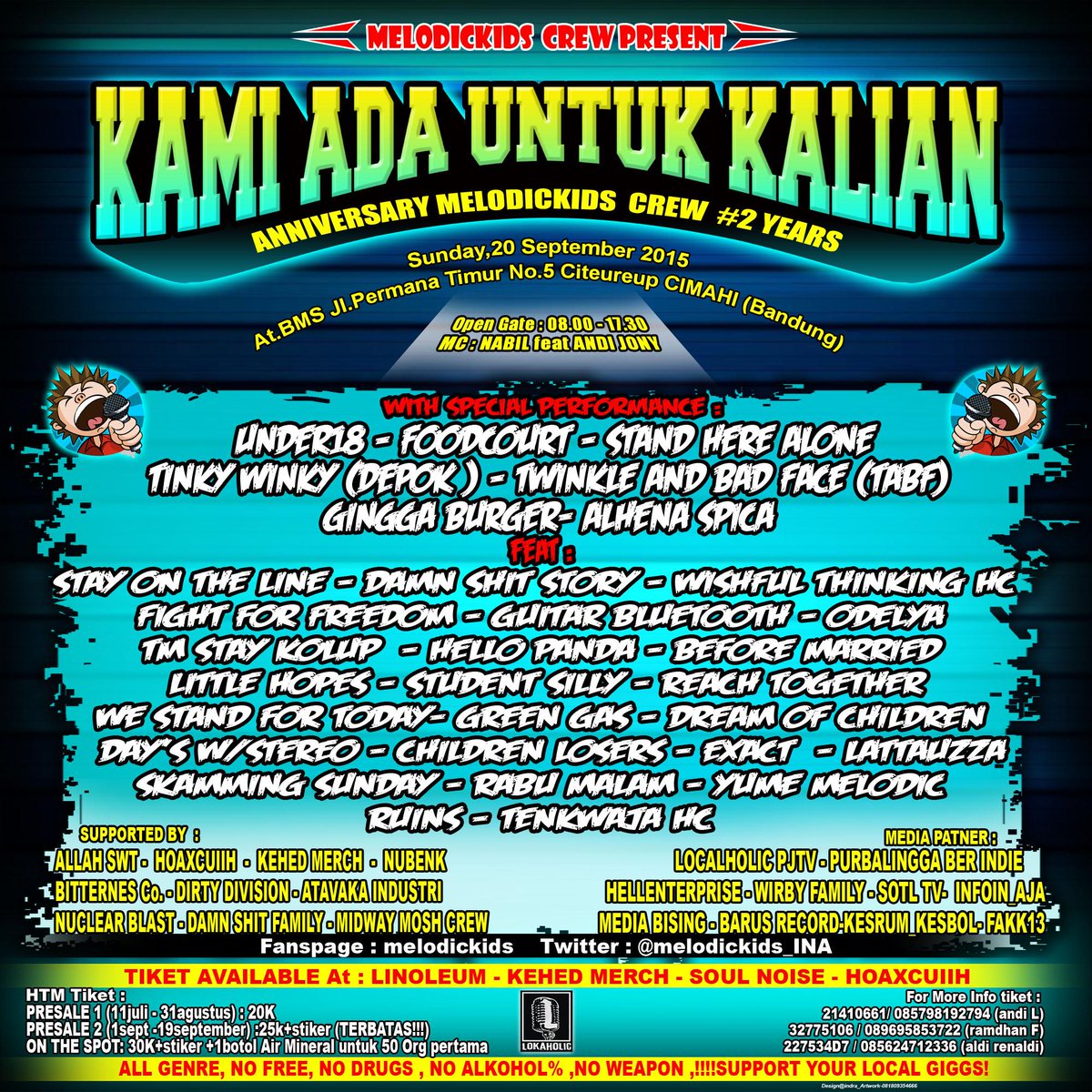 Melodickids_INA's tweet photo. udh pda pnya tiket acra ini blum gais :) yuk budayakan membeli tiketnya,bisa dpatkn di @linoleumshop21 @kehedmerch_ http://t.co/mYhSxzU9lB