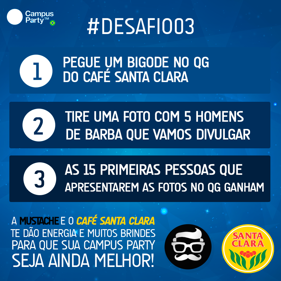 #DESAFIO03: É a hora de correr, serão APENAS 15 ganhadores! <a href="/cafe_santaclara/">Café Santa Clara</a> #musatchenacp