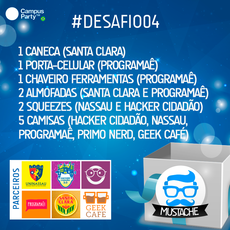 OficialMustache's tweet photo. #DESAFIO04 Checklist dos prêmios, o que acharam? 12 prêmios da Melhor Página na @CampusPartyBRA! #mustachenacp #cpr4 http://t.co/EawCEQjV9p