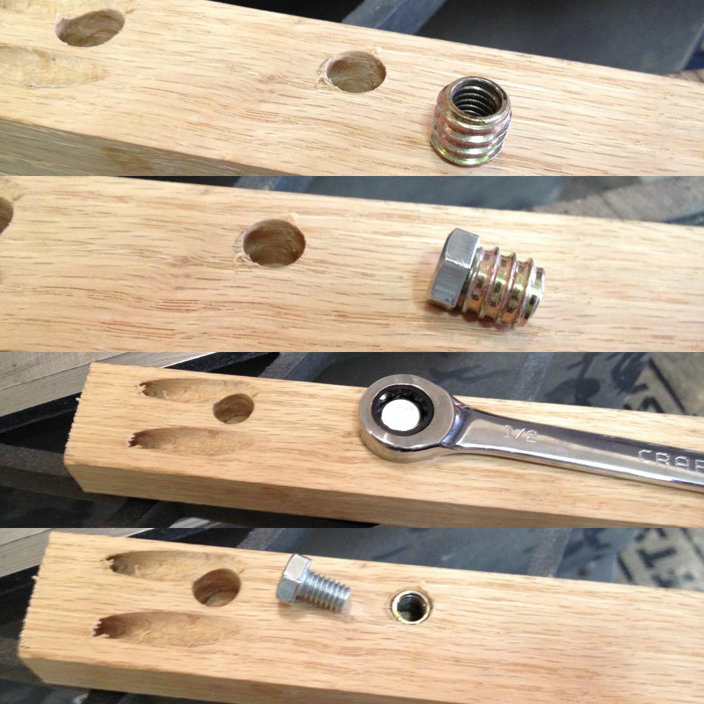 ToddPeakWoodwrk's tweet image. Installing threaded inserts can be easy if you can find a tiny matching bolt. #ThreadedInsert