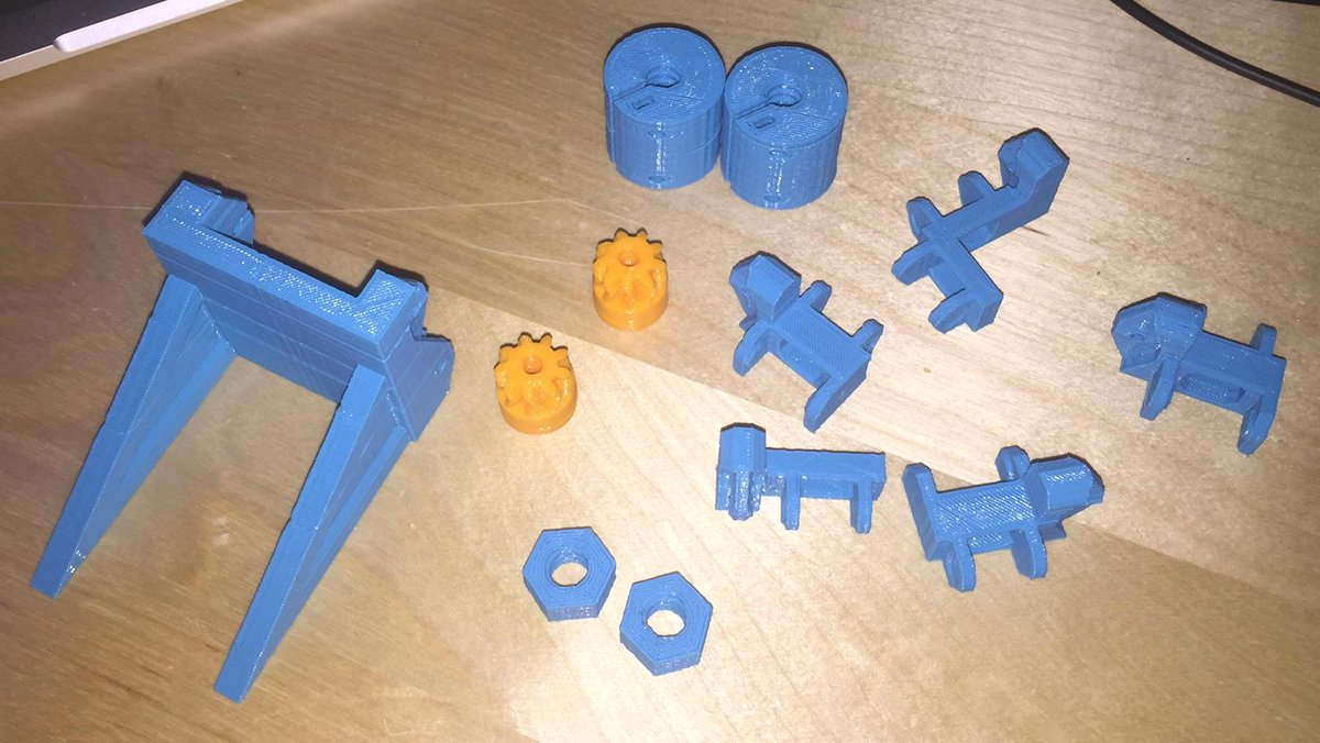 revarbat's tweet image. 3D printer parts printed on a 3D printed 3D printer. #printception