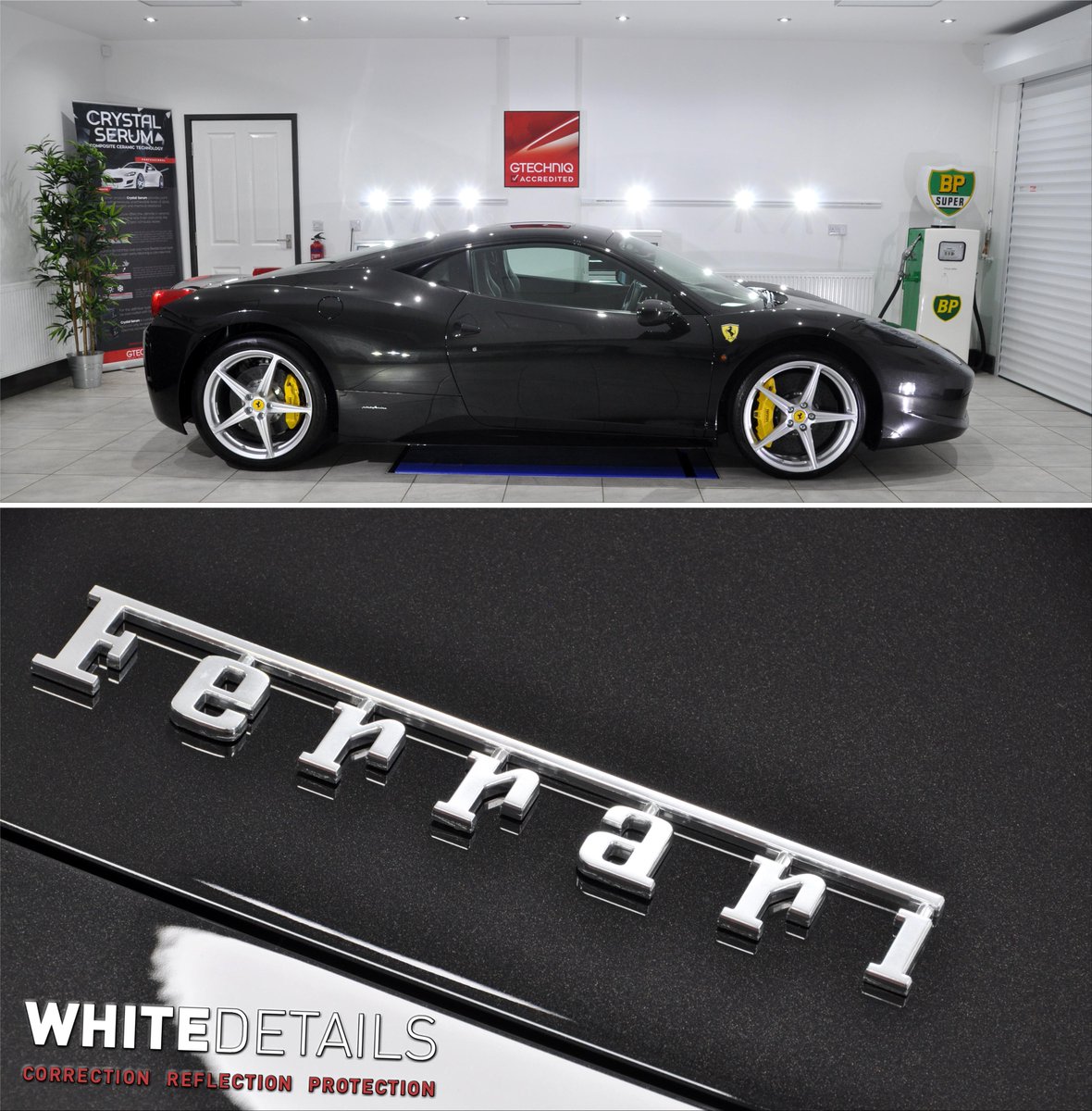 WhiteDetails's tweet photo. #Ferrari #458 after recent "White Detail" with @GtechniqUK CS Black protection #detailing #graypaul #supercardriver http://t.co/WiB9cz6S9A