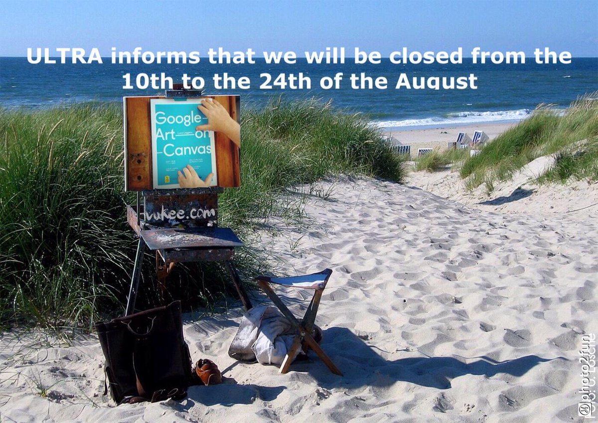 newsULTRA's tweet photo. @newsULTRA  informs that we will be closed from the 10th to the 24th of the August
#googleartoncanvas @leggerostudio http://t.co/KfPjeJG6zb