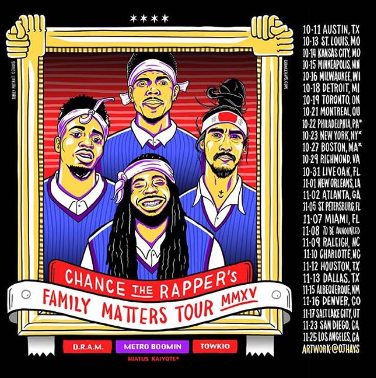 MetroBoomin's tweet photo. On tour with my nigga @chancetherapper this fall. Get tickets nowwww http://t.co/8Omd7wJBu7 #FamilyMattersTour http://t.co/zRTxjlPpwc