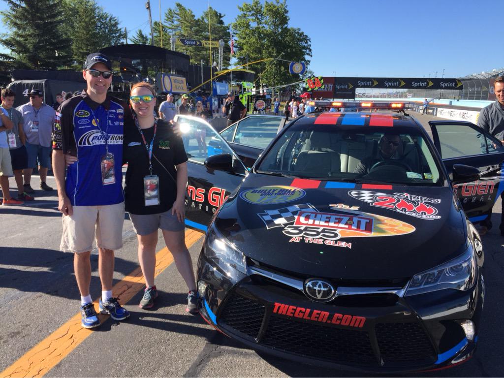 MattyK_Ski's tweet photo. A little pace car lap fun @WGI w/ @TweakerShot client & #Sweeps winners - Ty #TweakerShot #NASCAR & #WatkinsGlen ๐๐๐ป http://t.co/cRDdYTSiV9