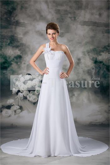 sinotreasure's tweet photo. White Summer One-shoulder Court Train Chiffon A-line Wedding Dresses http://t.co/bOgN86Prc1 http://t.co/ovIvR6440E