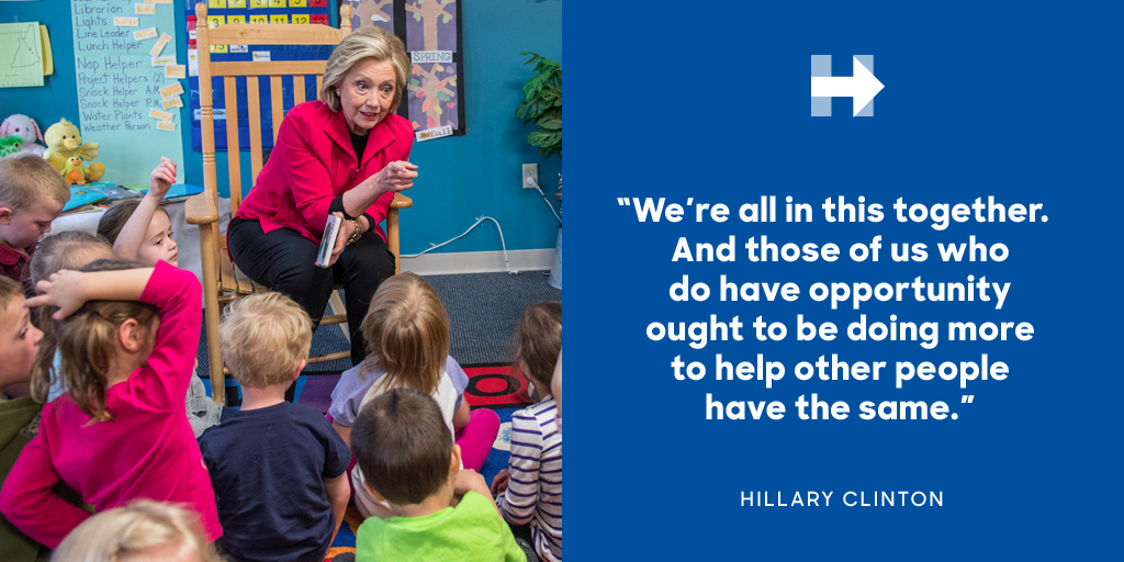 HillaryClinton's tweet photo. Join Hillary's fight to build an America where we don't leave anyone out or anyone behind: http://t.co/fHWH8uaBa4 http://t.co/9MpXn38lzf