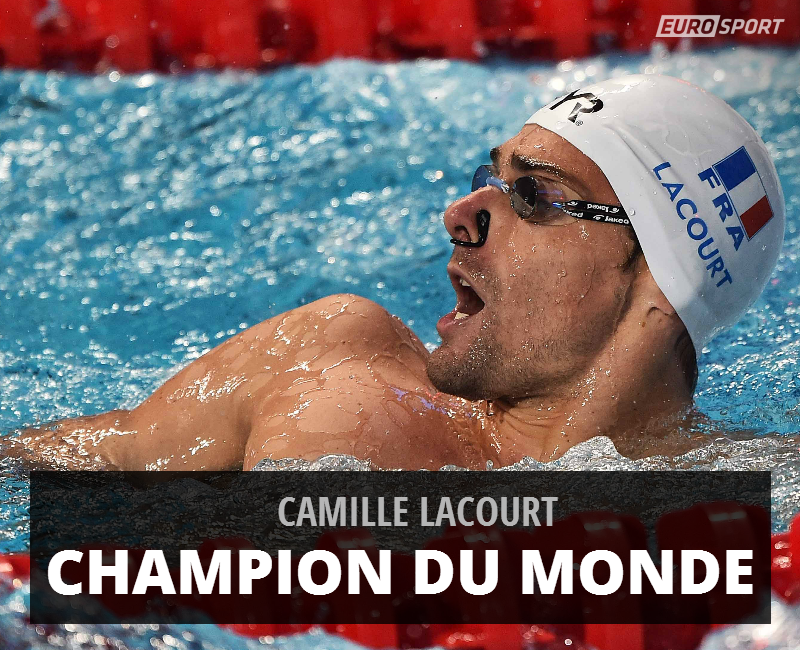 Eurosport_FR's tweet photo. L'OR POUR CAMILLE LACOURT ! Le Français décroche le titre mondial sur 50m dos ! #Kazan2015 http://t.co/ymCLSLdLxn