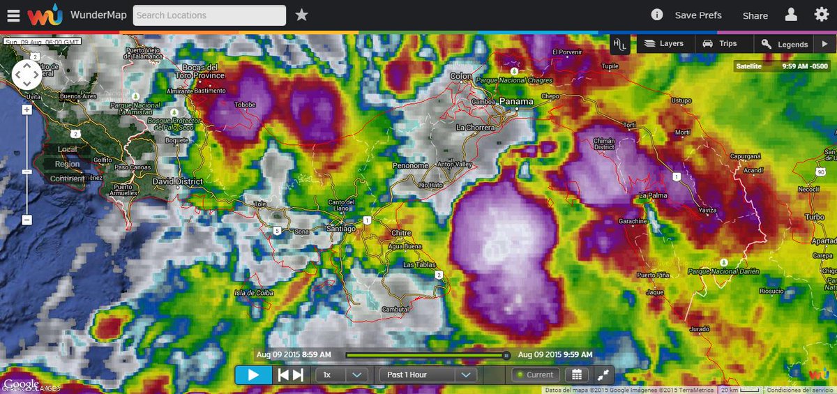 CRPBaru's tweet image. 9/8-10:00am Imagen Satelital Infrarroja sobre #Panamá #Wundermap