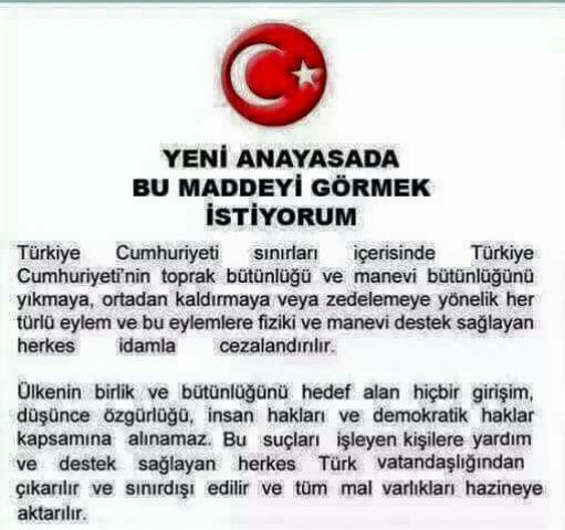 Herşeyi Affedin Fakat Vatanınıza İhanet Edenleri Asla Affetmeyin. Hz.Ali (r.a)
Bu Kanun maddesini Meclisten istiyoruz