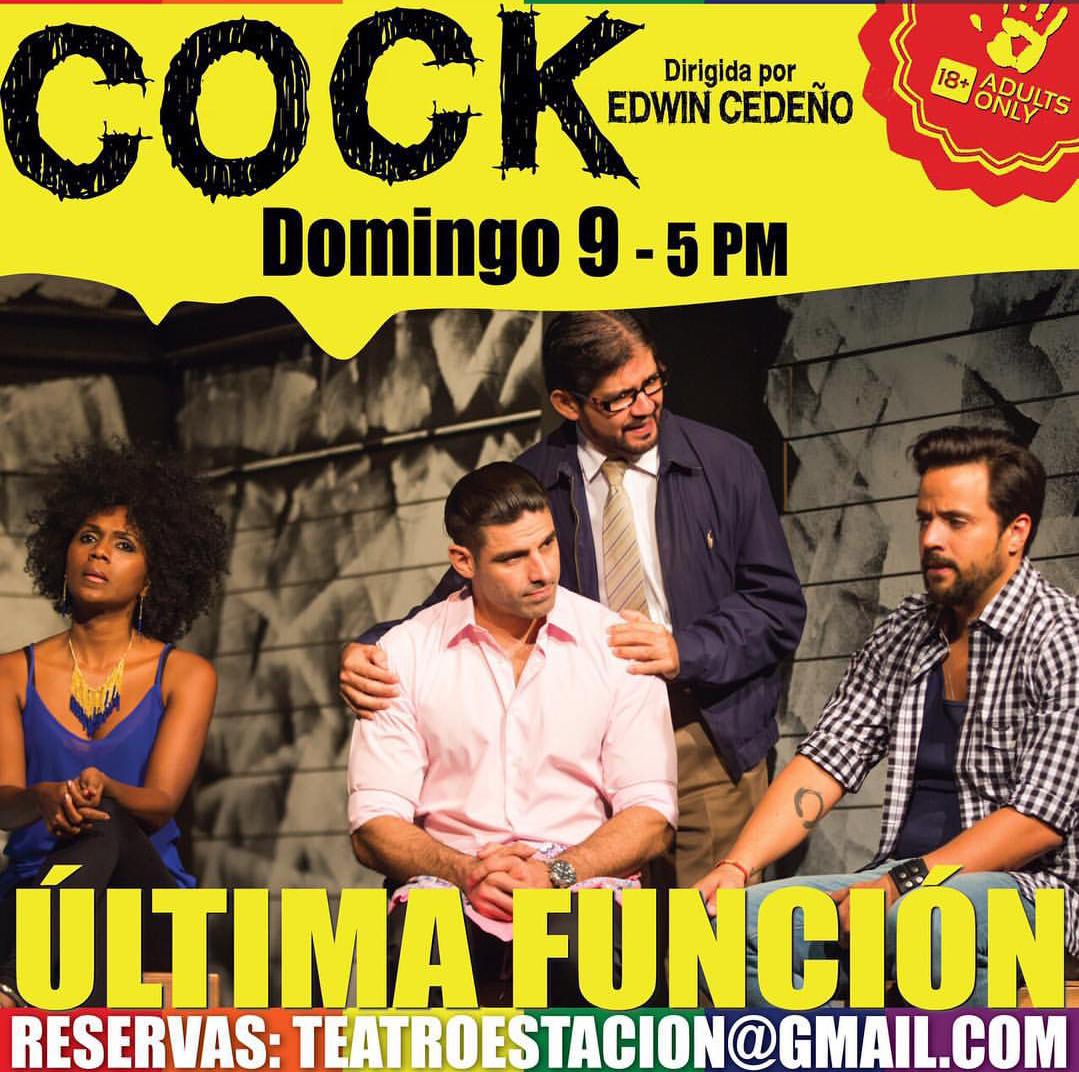 NewsAndresM's tweet photo. ÚLTIMA FUNCIÓN hoy 5pm!
Texto profundo, excelente dirección y extraordinarias actuaciones!
#CockPty IMPERDIBLE! http://t.co/zGmOKKTd4I