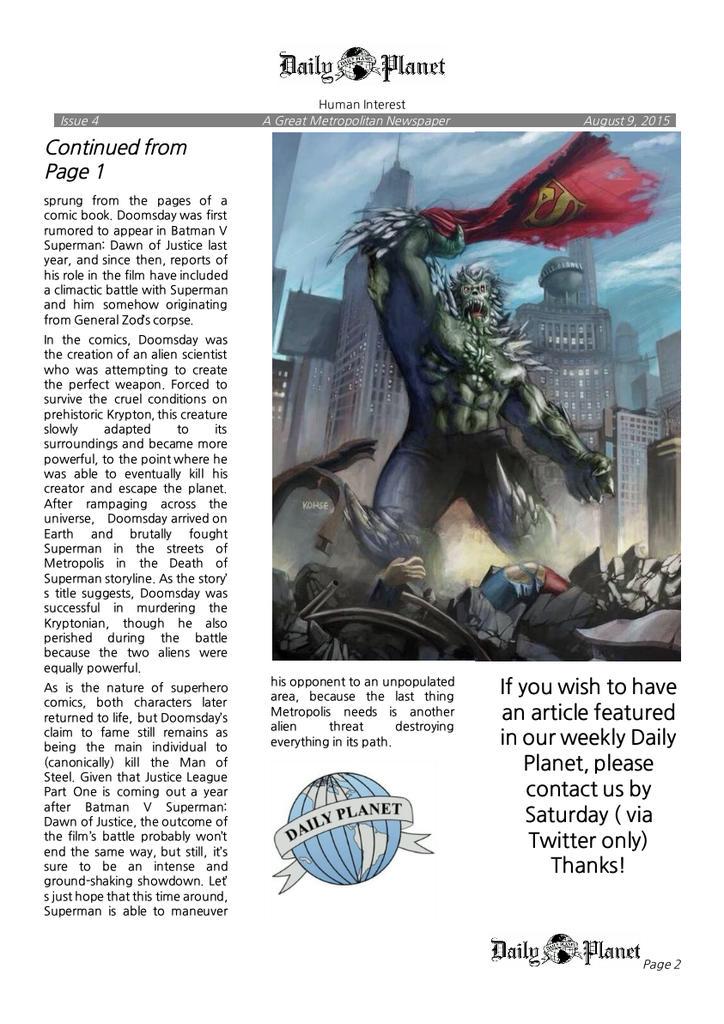 Issue 4>
Doomsday is coming!