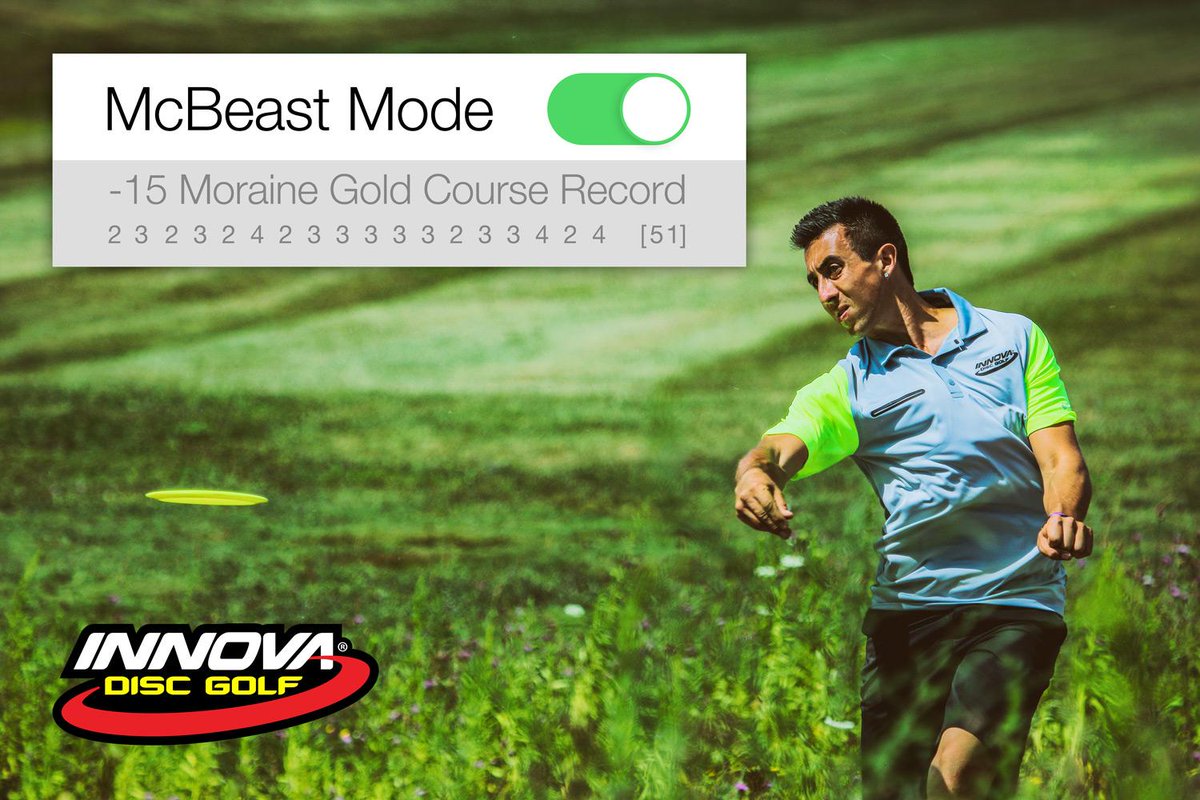 InnovaDiscs's tweet photo. McBeast Mode: STILL ON @Paul_McBeth sets a new record at -15! Went from 1 stroke out, to leading by 8! #2015ProWorlds http://t.co/QJDyefovY9