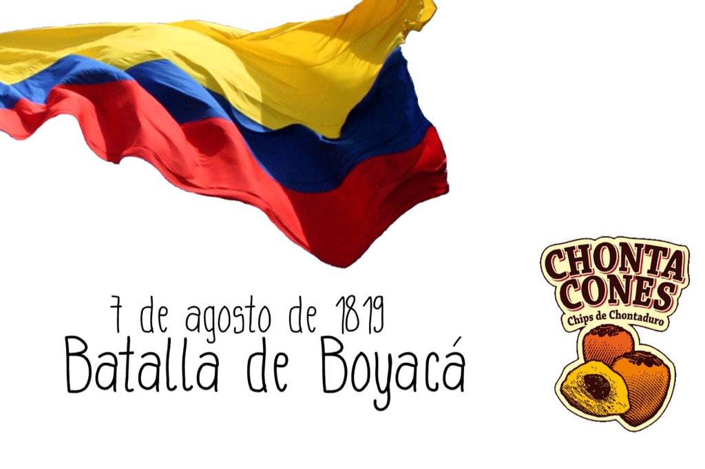 LosChontacones's tweet photo. Hoy las batallas las libramos con ingenio y creatividad, con producto colombiano. Feliz 7 agosto, batalla de Boyacá. http://t.co/OXHxk8sBZI
