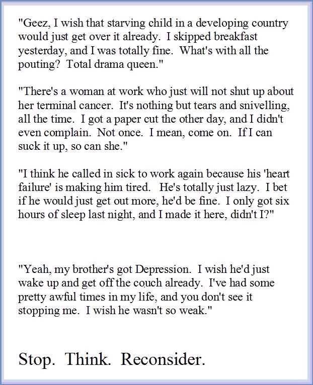 #TheWorstPartOfDepressionIs