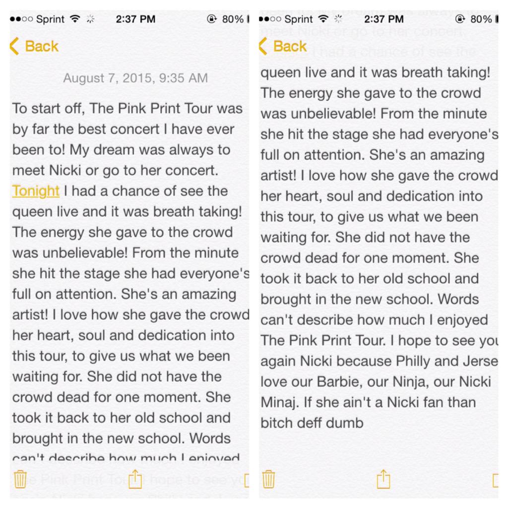 After seeing the concert last night I had to write about it. Retweet need Nicki to 👀<a href="/NICKIMINAJ/">Nicki Minaj</a>