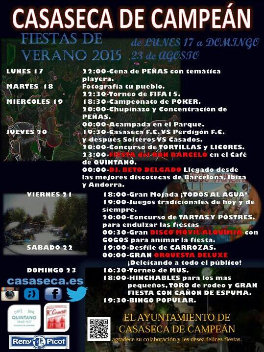 casaseca's tweet photo. #Fiestas de #Verano: @Casaseca de Campeán, #Zamora
Del Lunes 17 al Domingo 23 Agosto 2015.
¿Te lo vas a perder? http://t.co/HSWcExFxCZ