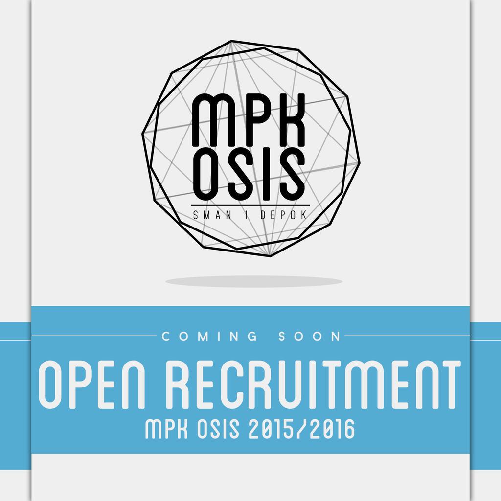 Bismillah!
Counting days to Open Recruitment MPK OSIS 2015/2016! Are you ready to be the next leader? #MPKOSIS1Depok