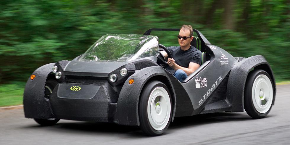 PopMech's tweet photo. The world's first 3D-printed car is a blast to drive http://t.co/vXJW2qm7SZ http://t.co/kqfYhl83iv