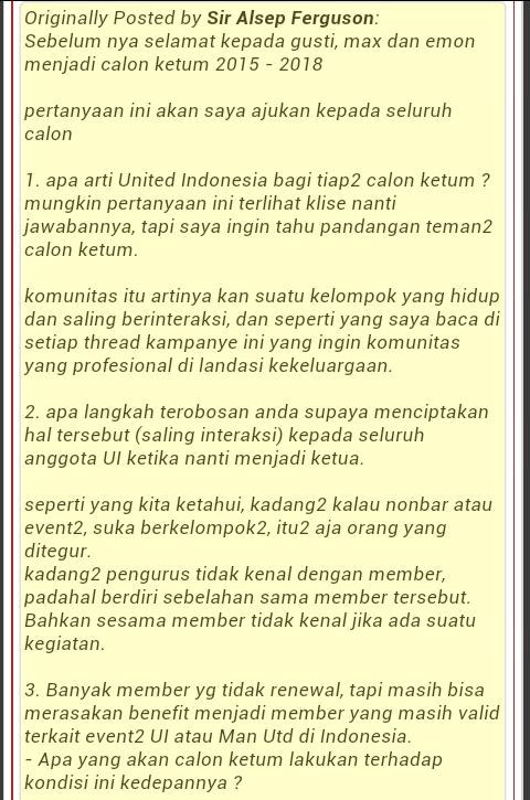 Gusti4UI1's tweet photo. Apa sih @UtdIndonesia bagi @GustionoCahyani ? Terus bagaimama cara agar komunikasi pengurus dan member terjalin. http://t.co/dvFlFRQIEp