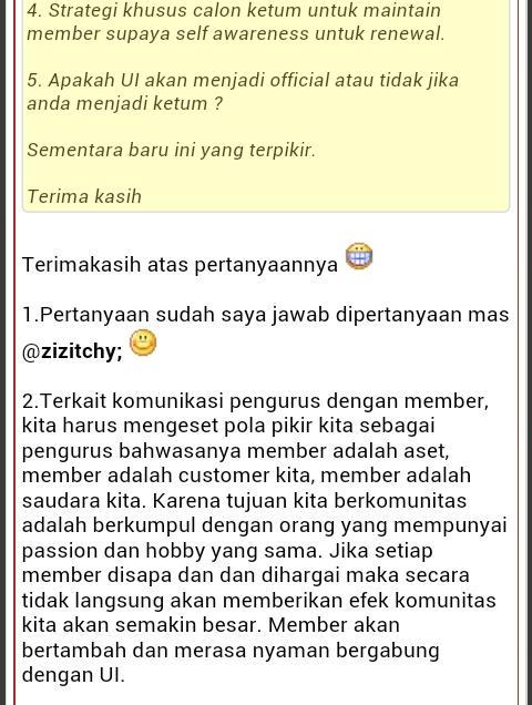 Gusti4UI1's tweet photo. Apa sih @UtdIndonesia bagi @GustionoCahyani ? Terus bagaimama cara agar komunikasi pengurus dan member terjalin. http://t.co/dvFlFRQIEp