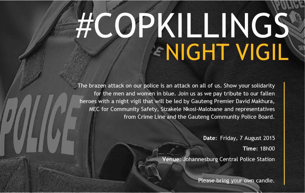 iamkaleni's tweet image. “@lead_sa: We support the #NightVigil #CopKillings http://t.co/WHkYCrzW0m” Good initiative. #respectauthority