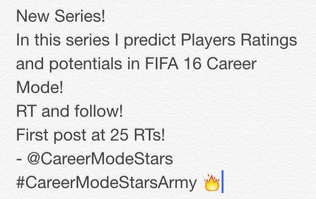 CareerModeStars's tweet photo. 25 RTs for first post!
Comment a player to do!
Go follow @JulanDesigns http://t.co/JKP6GiVilW