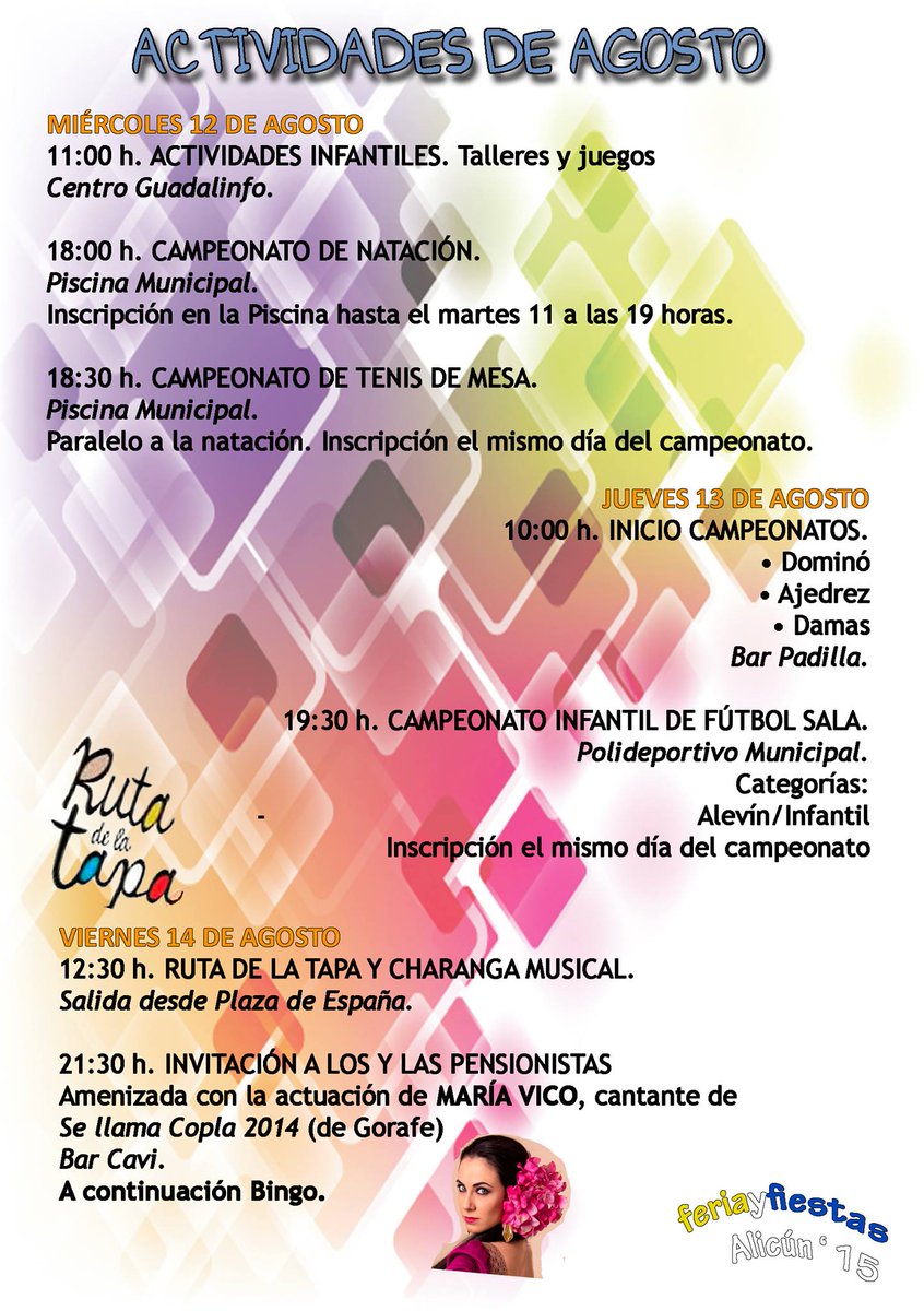 Alijoven's tweet photo. ACTIVIDADES PRE- FERIA Y FIESTAS ALICÚN DE ORTEGA 2015!! http://t.co/DlAS353RNz