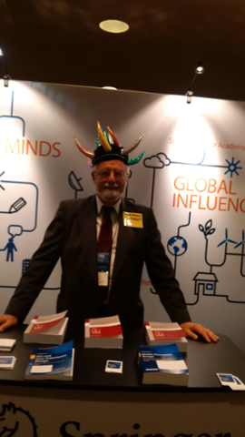 SpringerCompSci's tweet photo. #HCII2015 Here is Aaron Marcus at  yesterdays 'Meet the Author' event with his 2015 @SpringerSBM books #UX #design http://t.co/TnHjH6gQgh