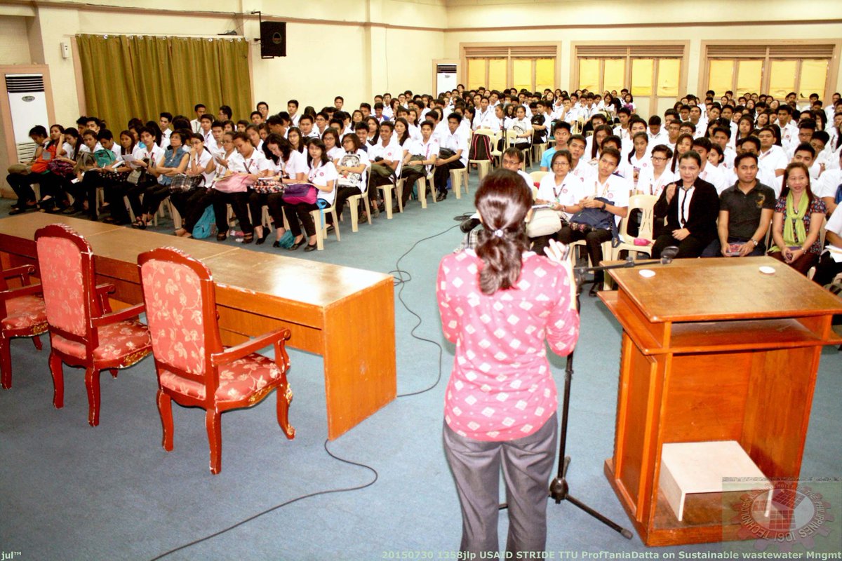 TNTechWaterCtr's tweet image. Dr. Datta's lecture and Q&amp;amp;A session on #sustainable #water managment to students at @TUPManila. // @STRIDE_Program