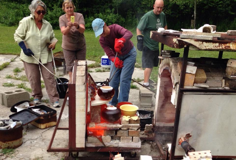 _icac's tweet photo. Here are some of the potters and their finished work from the Naked Raku yesterday! http://t.co/pxiULc99bL