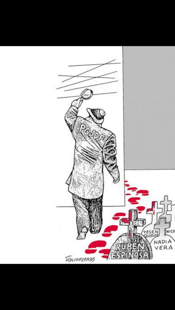 DeniseDresserG's tweet photo. "Líneas de investigación" que gobierno sigue cuando investiga asesinatos de periodistas. @Helioflores_mex @Baritono5 http://t.co/sEeCVeRW3e