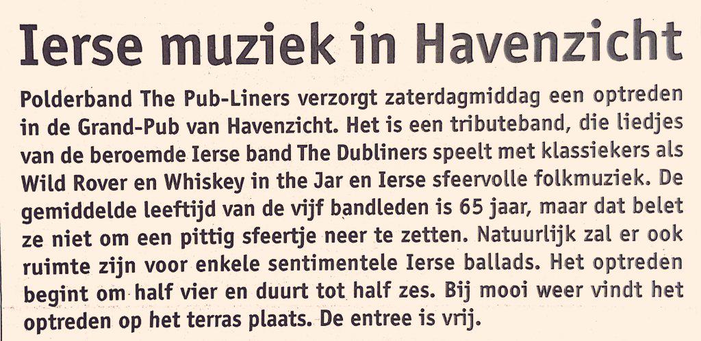 Morgenmiddag een gezellige Ierse middag in <a href="/havenzicht_urk/">Grand Pub</a>  en <a href="/DicksPubUrk/">Dick's Pub Urk</a>  met 👇