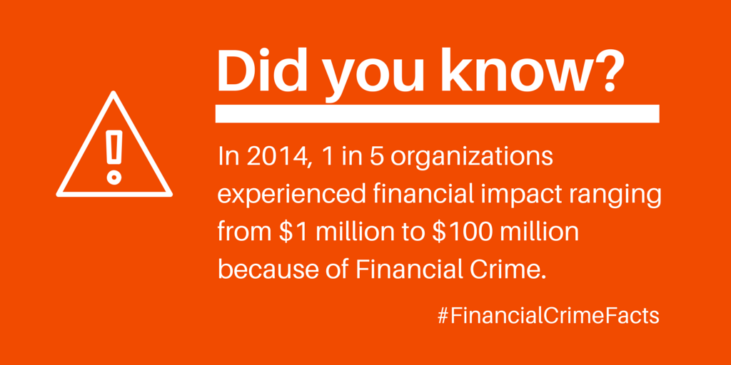 Softtek's tweet photo. #DidYouKnow 1 in 5 organizations experienced financial impact 1MM-100MM due to #FinancialCrime http://t.co/64b9th1oAK http://t.co/e78Jdyc8U0