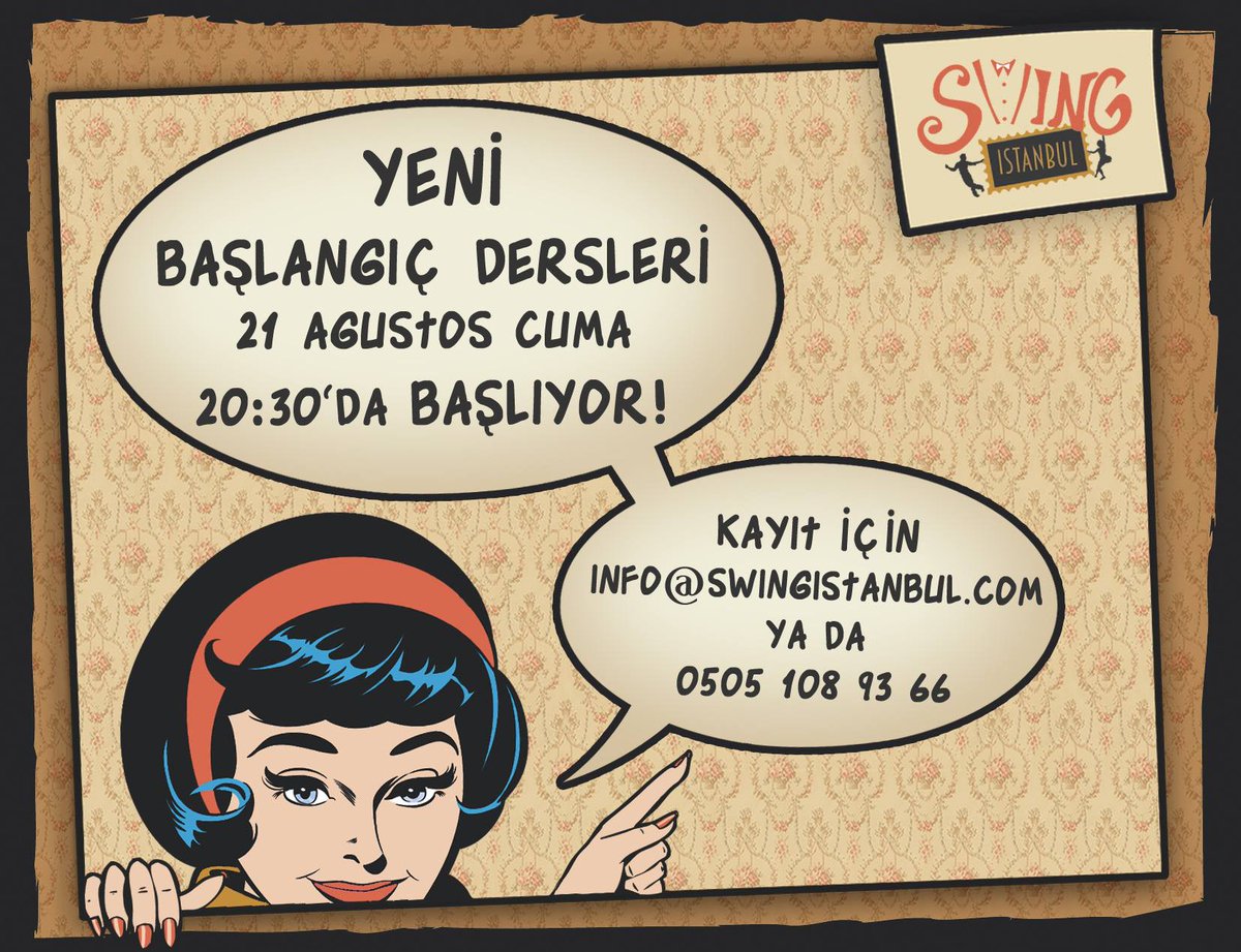 SwingIstanbul's tweet photo. Yeni başlangıç Lindy Hop sınıfı 21 Ağustos Cuma 20.30'da açılıyor. Kayıt için info@swingistanbul.com, 0505 108 93 66 http://t.co/sIdA3X4A2N