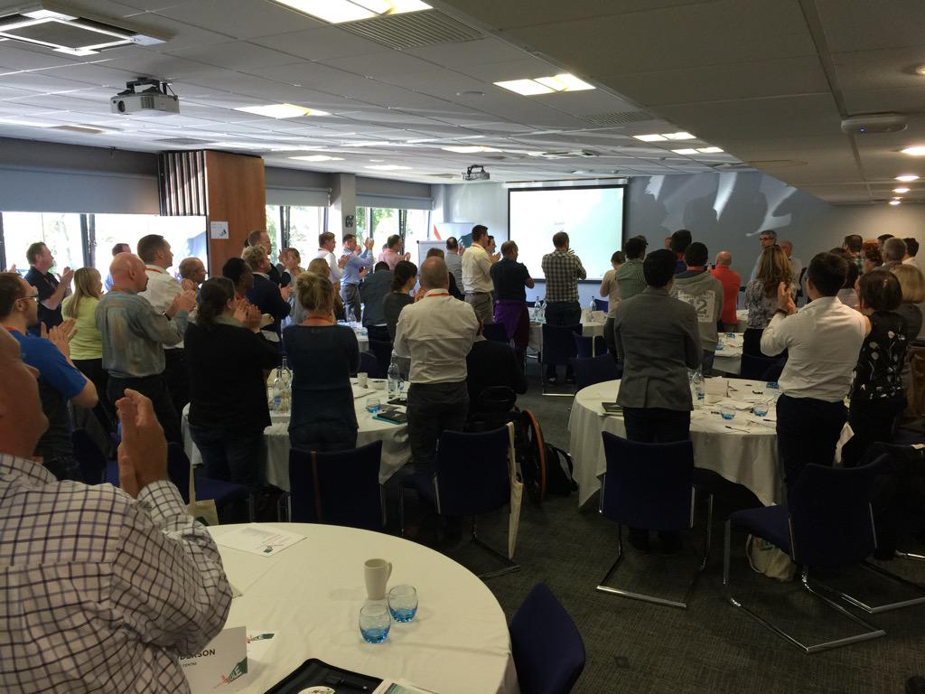 spacebrodie's tweet photo. And a standing ovation for the magnificent @BillAulet #scale2015 #cando2015 #scotlandcando http://t.co/OCUqOUEXy2