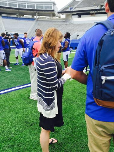 bbnblog's tweet photo. @MrsTylerKSR hard at work. Should have told her I am a Rubix Cube master. http://t.co/5dbro3Ikqd