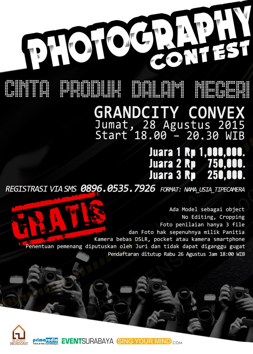eventsurabaya's tweet image. Lomba foto model "CINTA PRODUK DALAM NEGERI" GRATIS! Hadiah Jutaan Rupiah | Reg s/d 26 Aug'15 | 085731382001