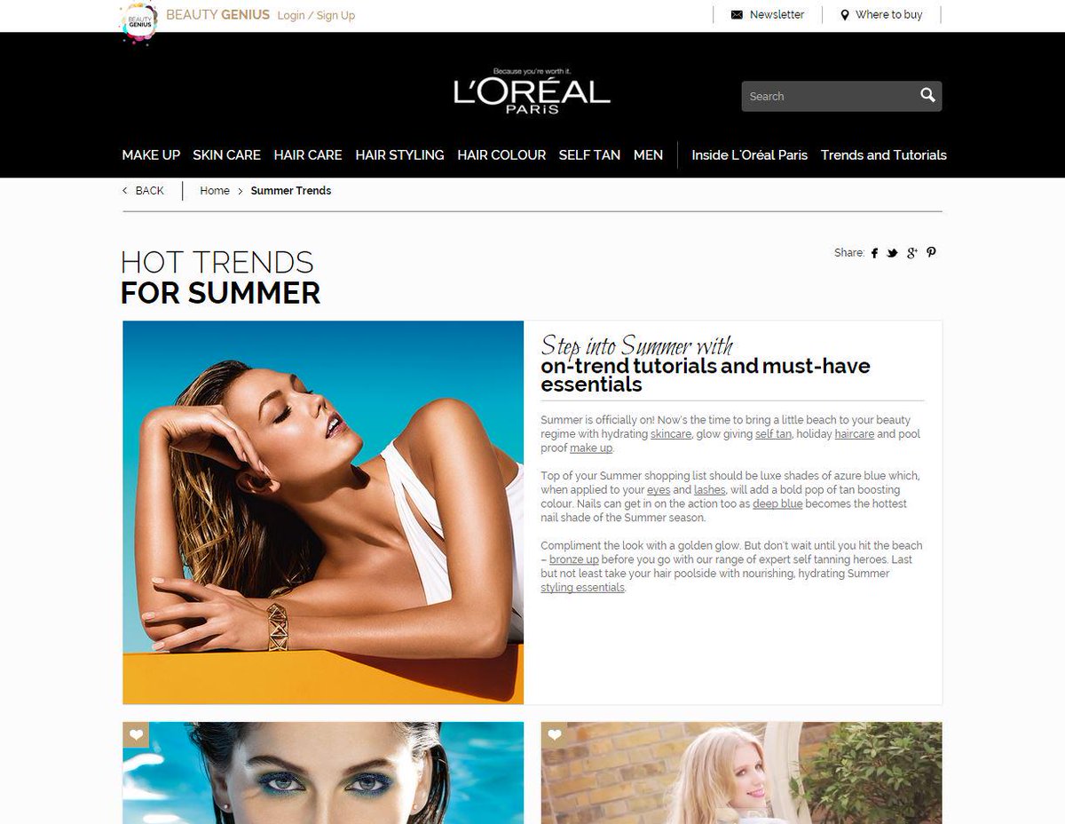 PMADigital's tweet photo. We're feeling the summer vibes through L'Oréal Paris' latest #summertrends hub http://t.co/3h2etKpBVr http://t.co/TleRGBwQEr