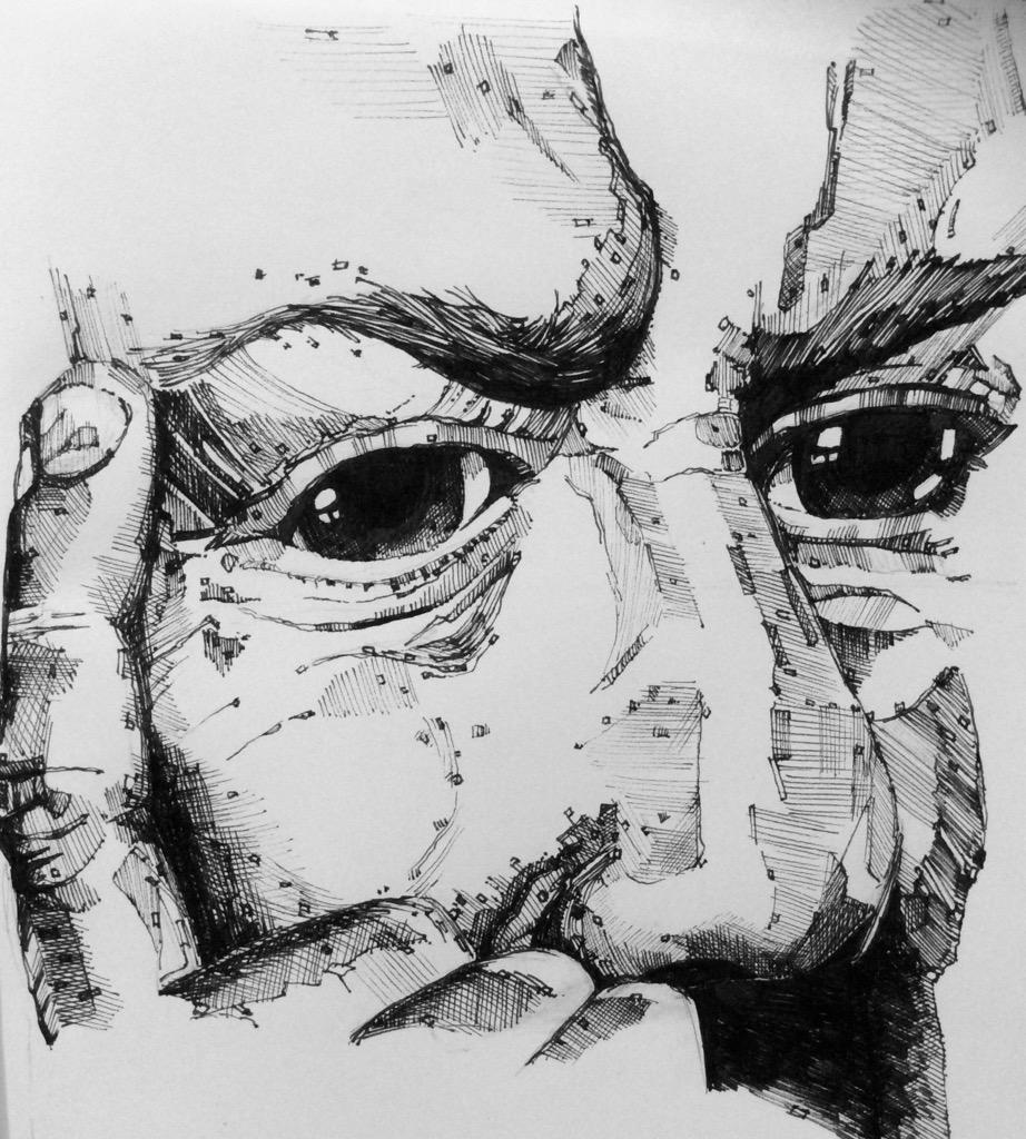 m3t6lh3d's tweet photo. @HeymanHustle Ladies and gentlemen, I have drawn Paul Heyman because I'm a #PaulHeymanGuy #WWE #ink http://t.co/hs9YTXUYTJ