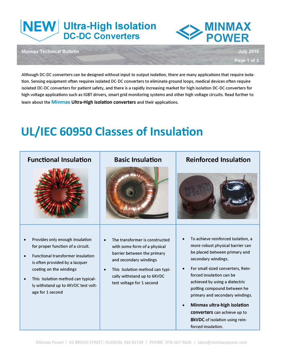 minmax_power's tweet image. July Tech Bulletin on Ultra-High Isolation DC-DC Converters @minmax_power