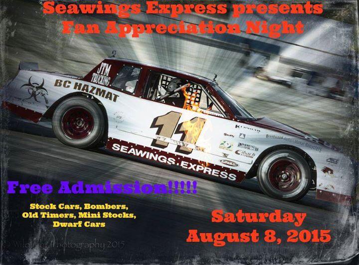 Saturday Night is #fanAppreciation night at <a href="/WesternSpeedway/">Western Speedway</a> #yyj. Free Admission sponsored by #seawingsExpress.