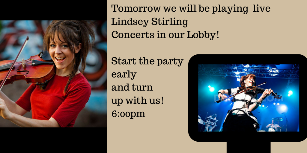 HotelDurant's tweet photo. Going to see @LindseyStirling  tomorrow at the Greek? We have you covered! http://t.co/dyrhcPhujr
