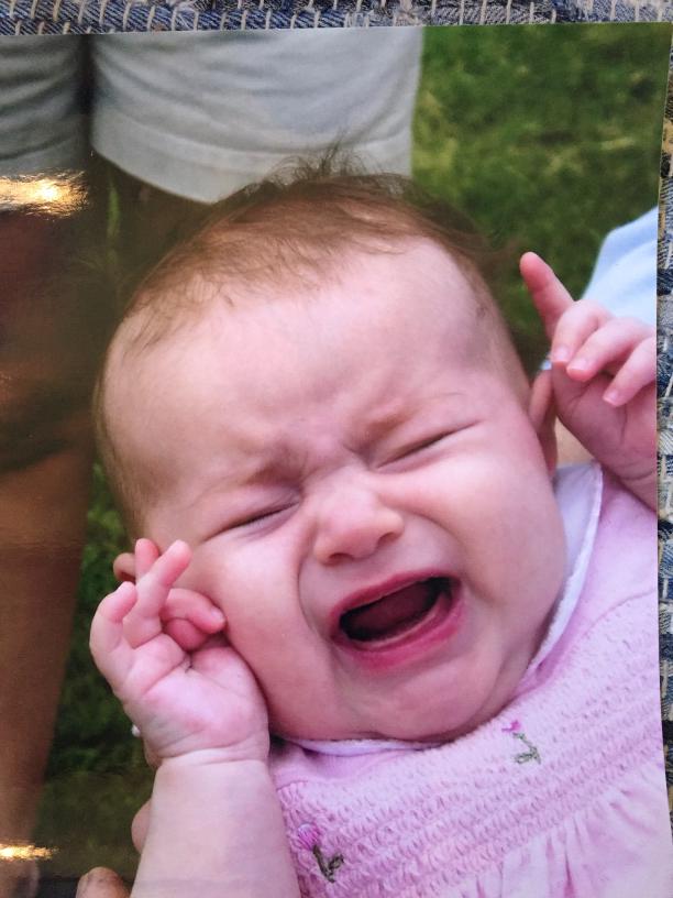 Hannah having a cig when she was a baby on block. Where has 10 years gone?