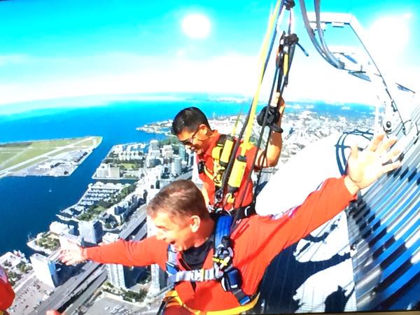 Accessible tourism, 1,168 feet up! Thanks to my EdgeWalk guide who made sure I was strapped in! <a href="/TourCNTower/">CN Tower / Tour CN</a> @TO2015