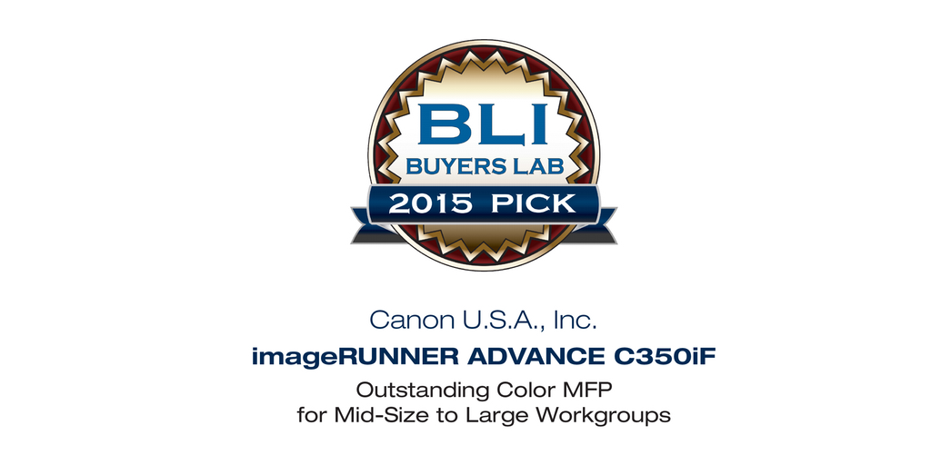 CanonUSABiz's tweet photo. Our imageRUNNER ADVANCE C350iF wins Summer 2015 Pick award from #BuyersLab! #CanonUSA Details: http://t.co/ygzJGAAUsO http://t.co/DoLGP7kdIV