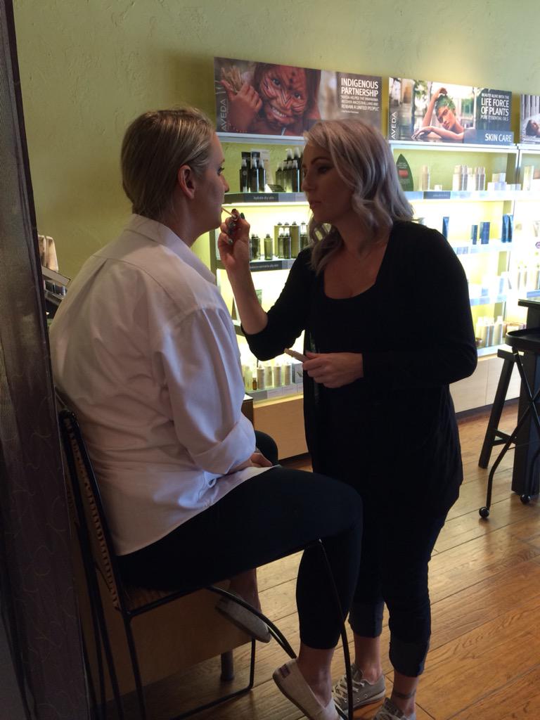 FiveSalon's tweet photo. Kristen is hard at work on a beautiful brides makeup! http://t.co/KlWFQeKxVR