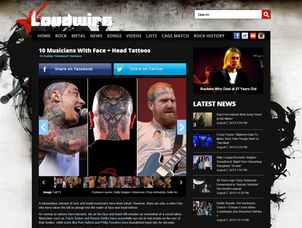 4DTsocio's tweet photo. Musicians with Face and Head Tattoos http://t.co/mom3cWvJo2 http://t.co/9Dd0RIRTP9