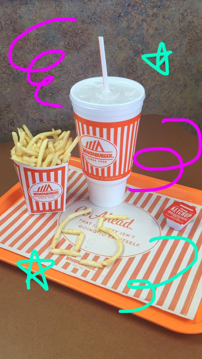 Whataburger's tweet photo. Come celebrate our 65th Anniversary w/ us! We’re giving FREE Whatasize on all meals on Sat.  8/8 from 11am-11pm http://t.co/cVnyHyopfE