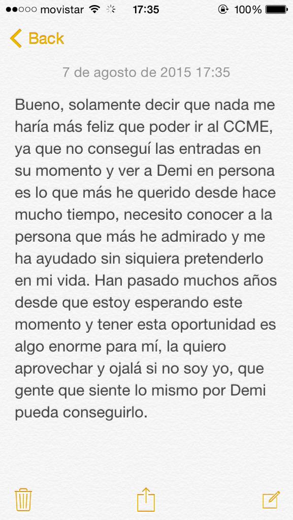 josesuxx's tweet photo. Please, RT so I can win a M&amp;G with Demi! || Por favor, RT para que consiga un M&amp;G con Demi! #CCMELovers http://t.co/GzfbRcAroL